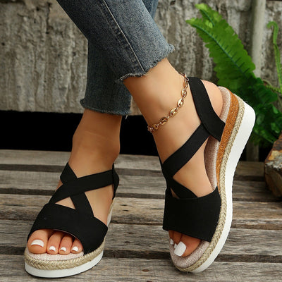 Sommer Flache Keilabsatz Fischmaul Casual Damen Sandalen