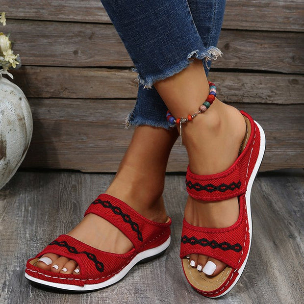 Stylish Wedge Cutout Comfortable Flat Slippers - Libiyi