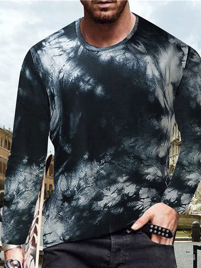 Men's 3D Print Pattern Crew Neck Long Sleeve Top