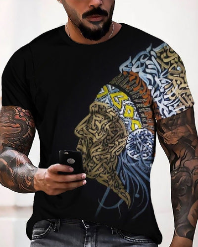 Men's T-Shirt 3D Print Graphic Optical Illusion Plus Size Short Sleeve Casual Tops