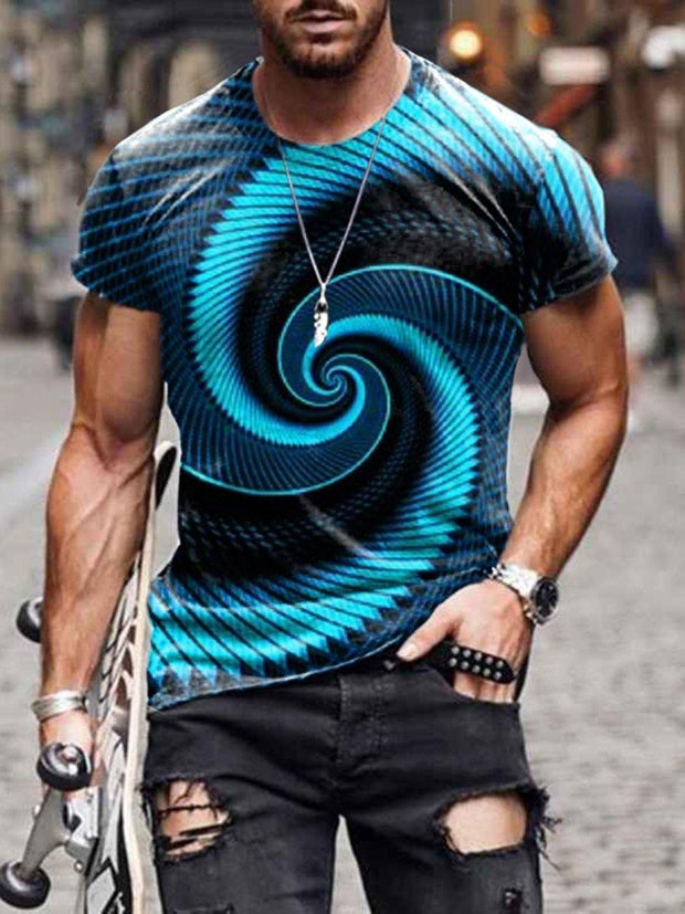 Street Style Casual Blue Rotating Print Pattern