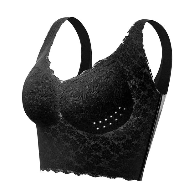 Women Seamless Lace Underwear Large Bralette Breathable Padded Wire Free Bras - Libiyi