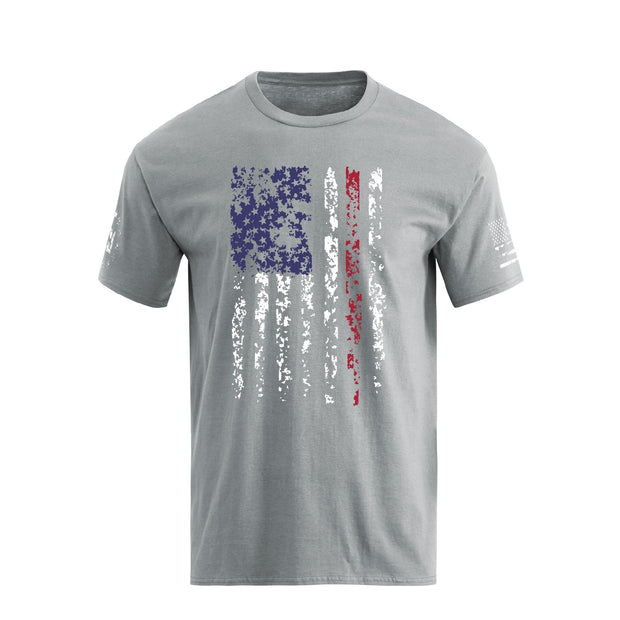 T-shirt à manches courtes pour homme 100 % coton avec imprimé drapeau américain patriotique