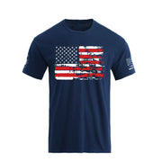 Men's 100% Cotton Patriotic American Flag Graphic Short-sleeve T-shirt