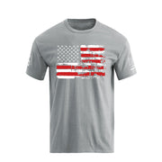 Men's 100% Cotton Patriotic American Flag Graphic Short-sleeve T-shirt