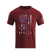 T-Shirt mit Grafik mit amerikanischer Flagge und Kreuz-Overlay für Herren