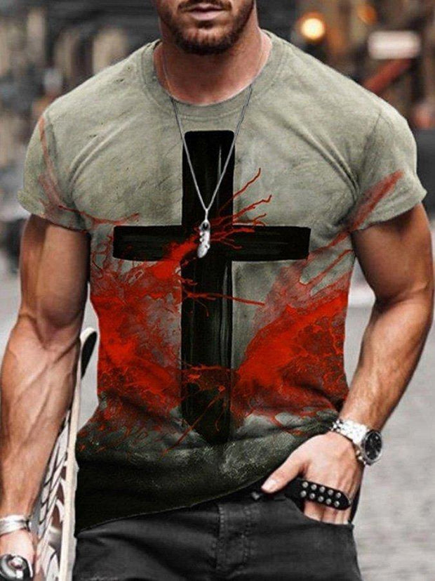 Men's Printed Casual Round Neck Short Sleeves