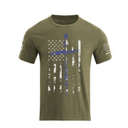 T-Shirt mit Grafik mit amerikanischer Flagge und Kreuz-Overlay für Herren