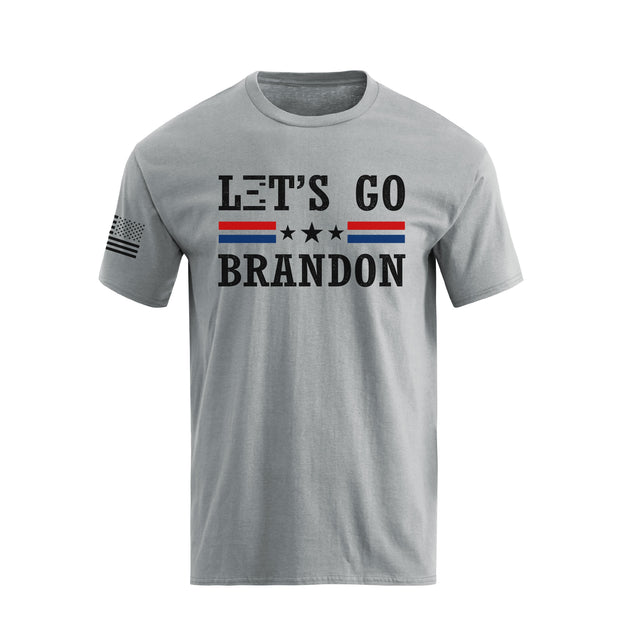 T-shirts à manches courtes pour hommes 100 % coton Let's Go Brandon Graphic