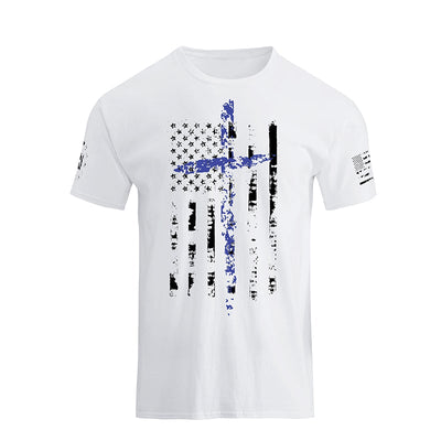 Men's American Flag Cross Overlay Graphic T-Shirt