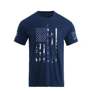 T-Shirt mit Grafik mit amerikanischer Flagge und Kreuz-Overlay für Herren