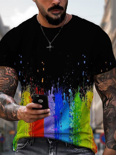 Men's Graffiti Crew Neck Street Daily Print Short Sleeve Tops