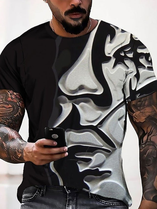 Men's T Shirt Graphic Abstract Human Face asual Daily Short Sleeve Tops