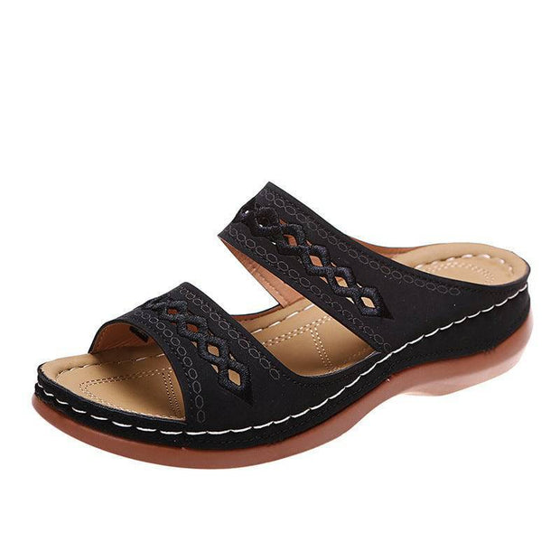 Libiyi Ladies Cutout Flat Casual Slippers - Libiyi